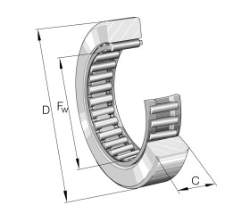 Rolka prowadząca, Rolka ścieżkowa typu trzpień, śr: 24mm