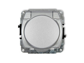 TREND Gniazdo hermetyczne z uziemieniem (klapka srebrny metalik przesłony torów prądowych) srebrny metalik 7GPB-1zp KARLIK