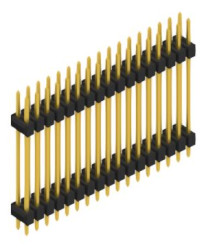 Pin header, 34 pole, pitch 2.54 mm, straight, black, 10057570