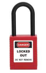 Kłódka średnica szekli: 4mm RS PRO z kluczem W budynkach Nylonowe Czerwony