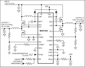 1.6V to 5.5V Input, 0.5% Accurate, Dual 180° Out-of-Phase Step-Down Controllers