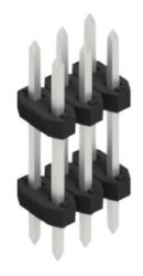 Pin header, 6 pole, pitch 2 mm, straight, black, 10063040