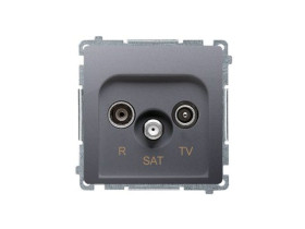 SIMON BASIC Gniazdo antenowe RTV-SAT przelotowe (moduł) 1x wejście: 5 MHz–24 GHz stal inox BMZAR-SAT10/P.01/21 KONTAKT SIMON