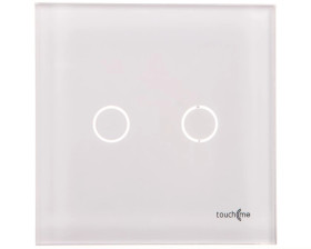 TouchMe Duży panel szklany, łącznik podwójny, biały TM702W