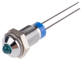 Kontrolka 2V dc, niebieska 6mm LED Chrom Styk ołowiowy RS PRO