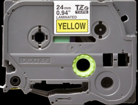 Labelling tape cartridge, 24 mm, tape yellow, font black, 8 m, TZE-651