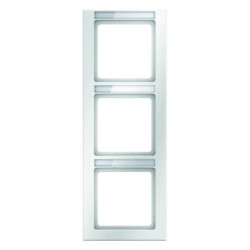 Berker Q.1 Ramka 3-krotna pionowa z polem opisowym mechanizmu śnieżnobiały aksamit Q.1 10536099