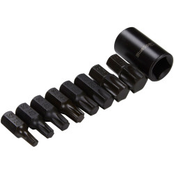BlueSpot Tools 1498 1/2in Impact TORX Bit Set, 9 Piece