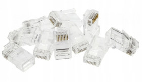 Wtyk modularny RJ45 8P8C kat.6 nieekranowany UTP uniwersalny drut linka przelotowy NEKU opakowanie WORECZEK 10szt.