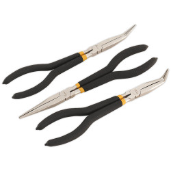 Sealey AK930 Needle Nose Pliers Set 3pc 280mm Ni-fe Finish