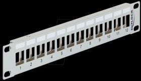 43327 10“ Keystone Patch Panel 12 Port metal grey