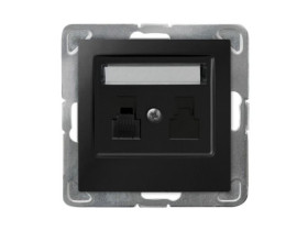 IMPRESJA Gniazdo telefoniczne pojedyncze czarny metalik GPT-1Y/m/33 OSPEL