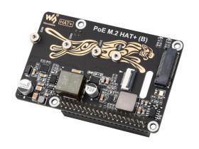 Waveshare PCIe To M.2 Adapter With PoE Function (B) For Raspberry Pi 5, Supports NVMe Protocol M.2 Solid State Drive, High-speed