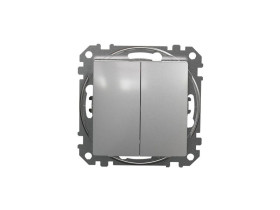 SEDNA DESIGN & ELEMENTS Wyłącznik zwierny przycisk podwójny srebrne aluminium SDD113118 SCHNEIDER ELECTRIC