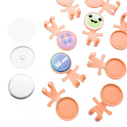 Przypinka 58mm w kształcie ludzika haczyk pomarańczowa zestaw 50 szt.