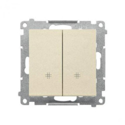 Simon 55 Łącznik krzyżowy podwójny (moduł) 10 AX, 250 V~, szybkozłącza Szampański mat TW7/2.01/144