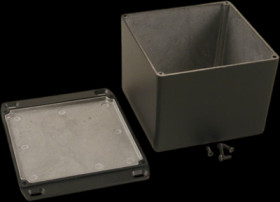 Aluminum die cast enclosure, (L x W x H) 119 x 120 x 94 mm, black (RAL 9005), IP65, 1590WVFLBK