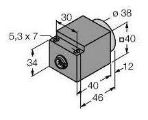 Turck Czujnik indukcyjny nie podtynkowy PNP, Zamykający NI25-CQ40-L1131/S1102