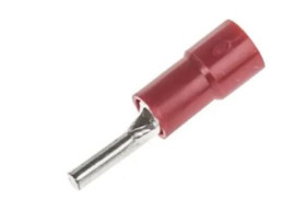 Końcówka pinowa, Cyna, 1.9mm średnica, 9mm długość, Czerwony, 16AWG - 22AWG Bez osłony