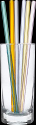 14.2019.06 Glass colored straws (6er pack incl. cleaning brush)