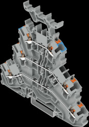 2202-3233 Three-tier through terminal block, Ø 0.25 - 2.5 mm, L/L/N.