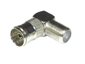 Przejście gniazdo antenowe IEC - gniazdo F kątowe