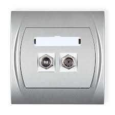 Gniazdo antenowe podwójne typu F (2x SAT, niezależne)