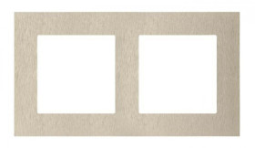 Simon 55 Ramka 2-krotna Nature Inox szampański TRN2/189