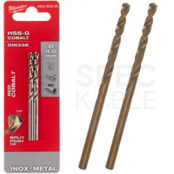 Wiertło do metalu HSS-G kobaltowe 4x75mm RED COBALT MILWAUKEE Blister 2szt