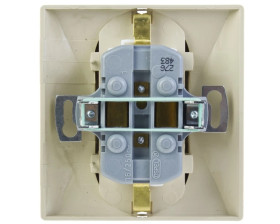 AKCENT Gniazdo podwójne z/u Schuko z przesłonami beżowe GP-2ASP/01