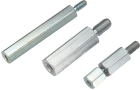 Hexagon spacer bolt, external/internal thread, M2.5/M2.5, 10 mm, steel, 971100151