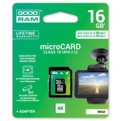 karta pamięci GOODRAM microSDHC 16GB M3AA class 10 UHS-I U3 MLC 45/90MB/s - rozpakowana