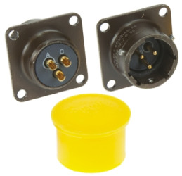 Złącze 3-pinowe Żeński Souriau Sunbank by Eaton Męski Montaż na panelu MIL-DTL-26482 rozmiar 12