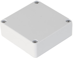 PC miniature enclosure, (L x W x H) 60 x 60 x 22 mm, light gray (RAL 7035), IP68, 1551WTGY