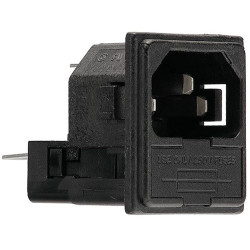 Combination element plug C14, 3 pole, panel mounting, plug-in connection, black, PF0033/20/63