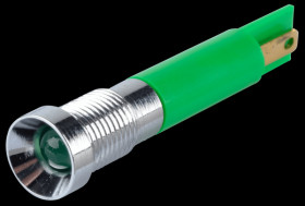 Q8R1CXXG12E Indicator LED, 12 V DC, 8 mm, FASTON, green/BrC