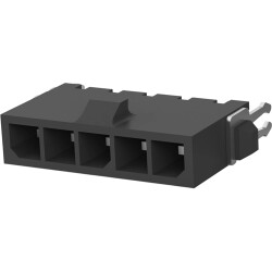 Pin header, 5 pole, pitch 3 mm, straight, black, 2-1445051-5