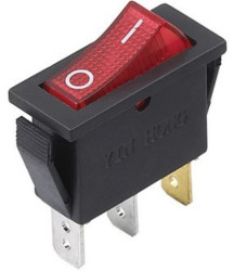 Włącznik kołyskowy KCD3 RS101-16C3L 15A 250V ON-OFF czerwone poświetlenie