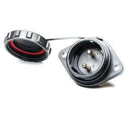 Złącze wielostykowe przemysłowe 2-pinowe Montaż na kołnierzu Gniazdo RS PRO