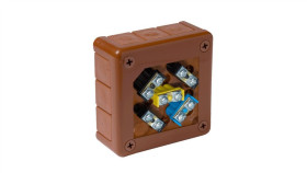 Puszka Natynkowa Z Zaciskami 12 Wlotów Viplast Vp-41 Brązowa Ip55 98X98x42mm...