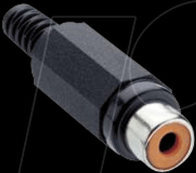 10471 RCA connector, straight, anti-kink protection, black