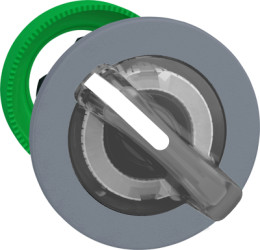 Toggle switch, 2 positions, illuminable, latching, waistband round, white, front ring gray, 90°, mounting Ø 30.5 mm, ZB5FK1213C0