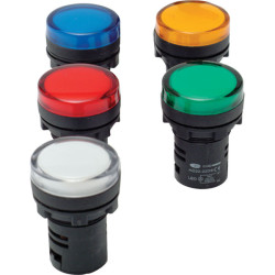 Europa Components RADT226F 22mm LED Pilot Light Test Blue 110V AC/DC