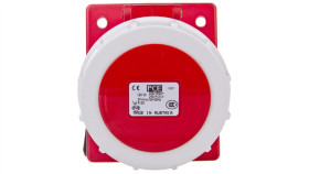 Gniazdo Tablicowe Skośne 16A 5P 400V /80X97/ Czerwone Ip67 4152-6F78