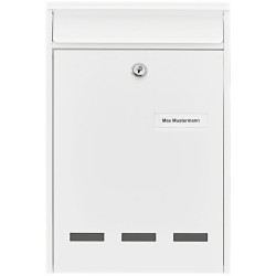 Burg W&#xE4;chter 61010 POCKET 5871 W Steel Letterbox White with 2 Keys