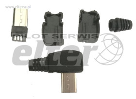 Wtyk microUSB B na kabel kątowy