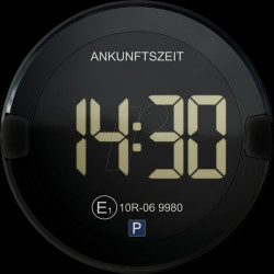 PD2-DE-BLACK-DRK KFZ - Electric parking disk, P-Disc NO2, dark display, black