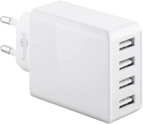 Ładowarka USB (30W) czteroportowa biała 44962