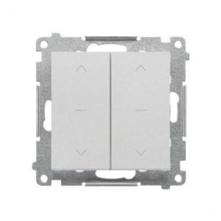 Simon 55 Przycisk roletowy podwójny trójpozycyjny 1-0-2 (moduł) 10 A, 250 V~, szybkozłącza Aluminium mat TZP2.01/143