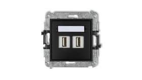 Mini Gniazdo Podwójne 2Xusb-Aa 3.0 Czarny Mat 12Mgusb-6
